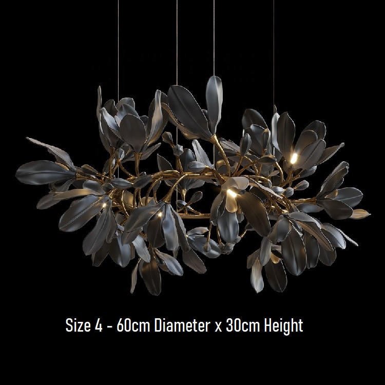 Octavia Black Branching Glass Flower Chandelier - 23.6 inches Diameter x 11.8 inches HeightDeep Golden BrownJecanoli