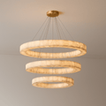 OLYRA 3-TIER ROUND ALABASTER CHANDELIER 39