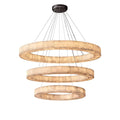 OLYRA 3-TIER ROUND ALABASTER CHANDELIER 39