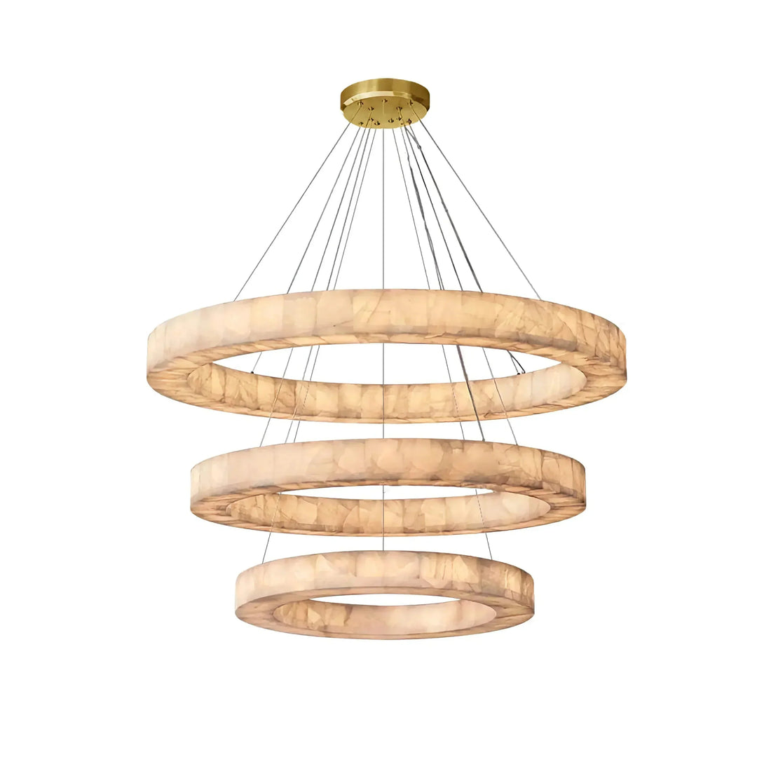 OLYRA 3-TIER ROUND ALABASTER CHANDELIER 39" 47" 59"D-Jecanoli