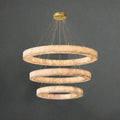 OLYRA 3-TIER ROUND ALABASTER CHANDELIER 39