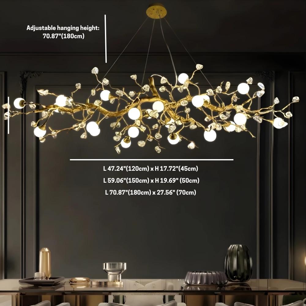 Orgi Statement Linear Branch Chandelier - Gold47.24"(120cm)Warm white 3000KMerlinlamps