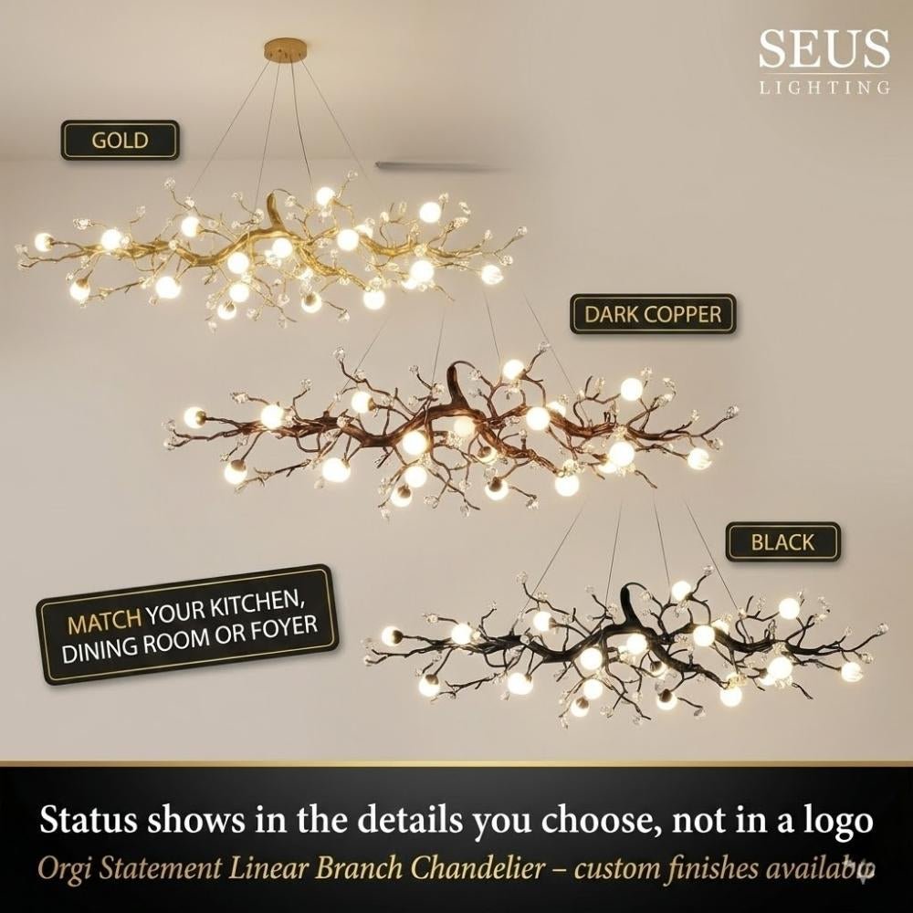 Orgi Statement Linear Branch Chandelier - Gold47.24"(120cm)Warm white 3000KMerlinlamps