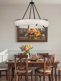 Orion Alabaster Chandelier - ∅ 33.5″ x H 31.5″BlackWarm LightJecanoli