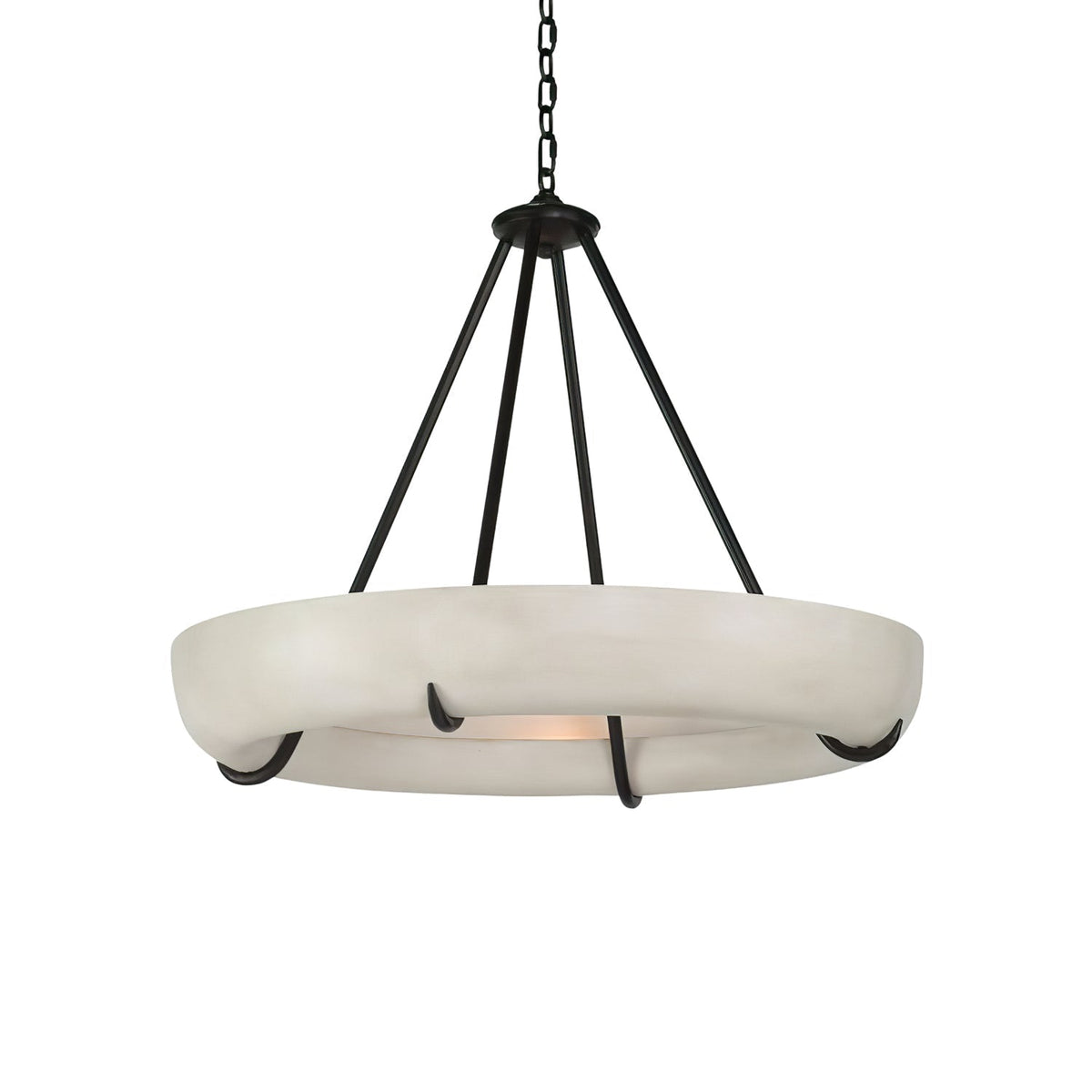 Orion Alabaster Chandelier - ∅ 33.5″ x H 31.5″BlackWarm LightJecanoli