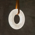 Oslo L1P Pendant Alabaster Chandelier, Halo Ring Chandelier With canopy Over Dining Table-Chandelier-Jecanoli