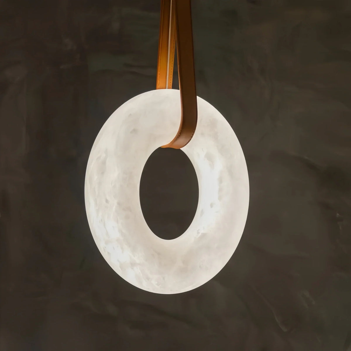 Oslo L1P Pendant Alabaster Chandelier, Halo Ring Chandelier With canopy Over Dining Table-Chandelier-Jecanoli