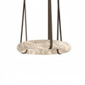 Oslo L1P Pendant Alabaster Chandelier, Halo Ring Chandelier With canopy Over Dining Table-Chandelier-Jecanoli