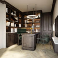Oslo L1P Pendant Alabaster Chandelier, Halo Ring Chandelier With canopy Over Dining Table-Chandelier-Jecanoli