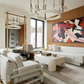 Oslo L1P Pendant Alabaster Chandelier, Halo Ring Chandelier With canopy Over Dining Table-Chandelier-Jecanoli