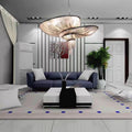 Oversized Art Fashion Spiral Tassel Aluminum Chain Chandelier for Living Room/Foyer - Black NickelD23.6