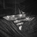 Oversized Art Fashion Spiral Tassel Aluminum Chain Chandelier for Living Room/Foyer - Black NickelD23.6
