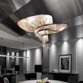 Oversized Art Fashion Spiral Tassel Aluminum Chain Chandelier for Living Room/Foyer - Black NickelD23.6