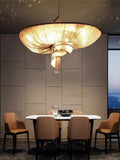 Oversized Art Fashion Spiral Tassel Aluminum Chain Chandelier for Living Room/Foyer - Black NickelD23.6