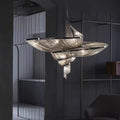Oversized Art Fashion Spiral Tassel Aluminum Chain Chandelier for Living Room/Foyer - Black NickelD23.6