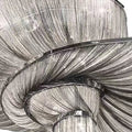 Oversized Art Fashion Spiral Tassel Aluminum Chain Chandelier for Living Room/Foyer - Black NickelD23.6