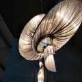 Oversized Art Fashion Spiral Tassel Aluminum Chain Chandelier for Living Room/Foyer - Black NickelD23.6