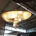 Oversized Art Fashion Spiral Tassel Aluminum Chain Chandelier for Living Room/Foyer - Black NickelD23.6