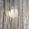 Oversized Art Fashion Spiral Tassel Aluminum Chain Chandelier for Living Room/Foyer - Black NickelD23.6
