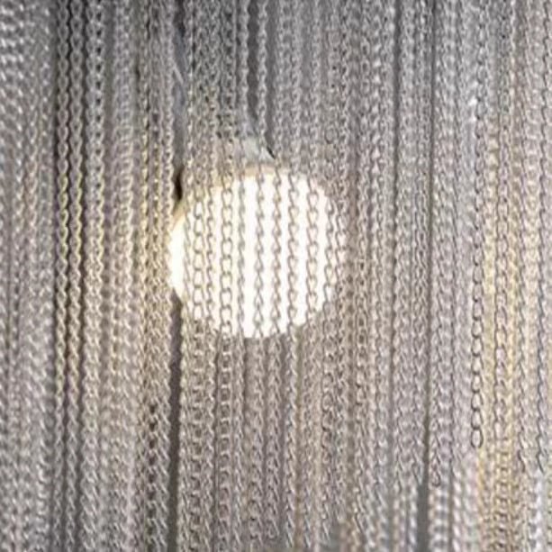 Oversized Art Fashion Spiral Tassel Aluminum Chain Chandelier for Living Room/Foyer - Black NickelD23.6"*H17.7"Warm Light - Jecanoli