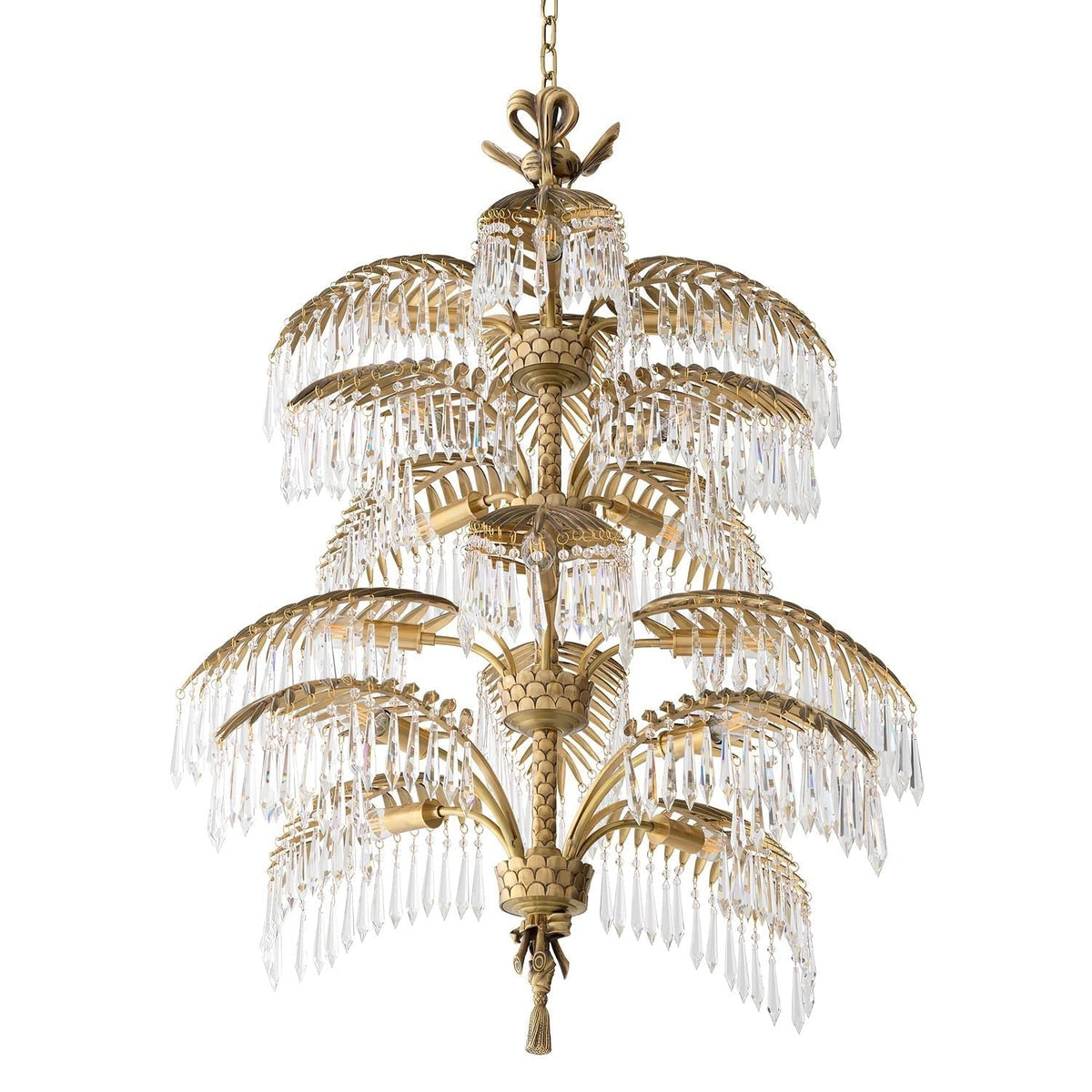 Palmera Brass Crystal Chandelier - ∅37.4″ x H 41.7″Brass & ClearJecanoli