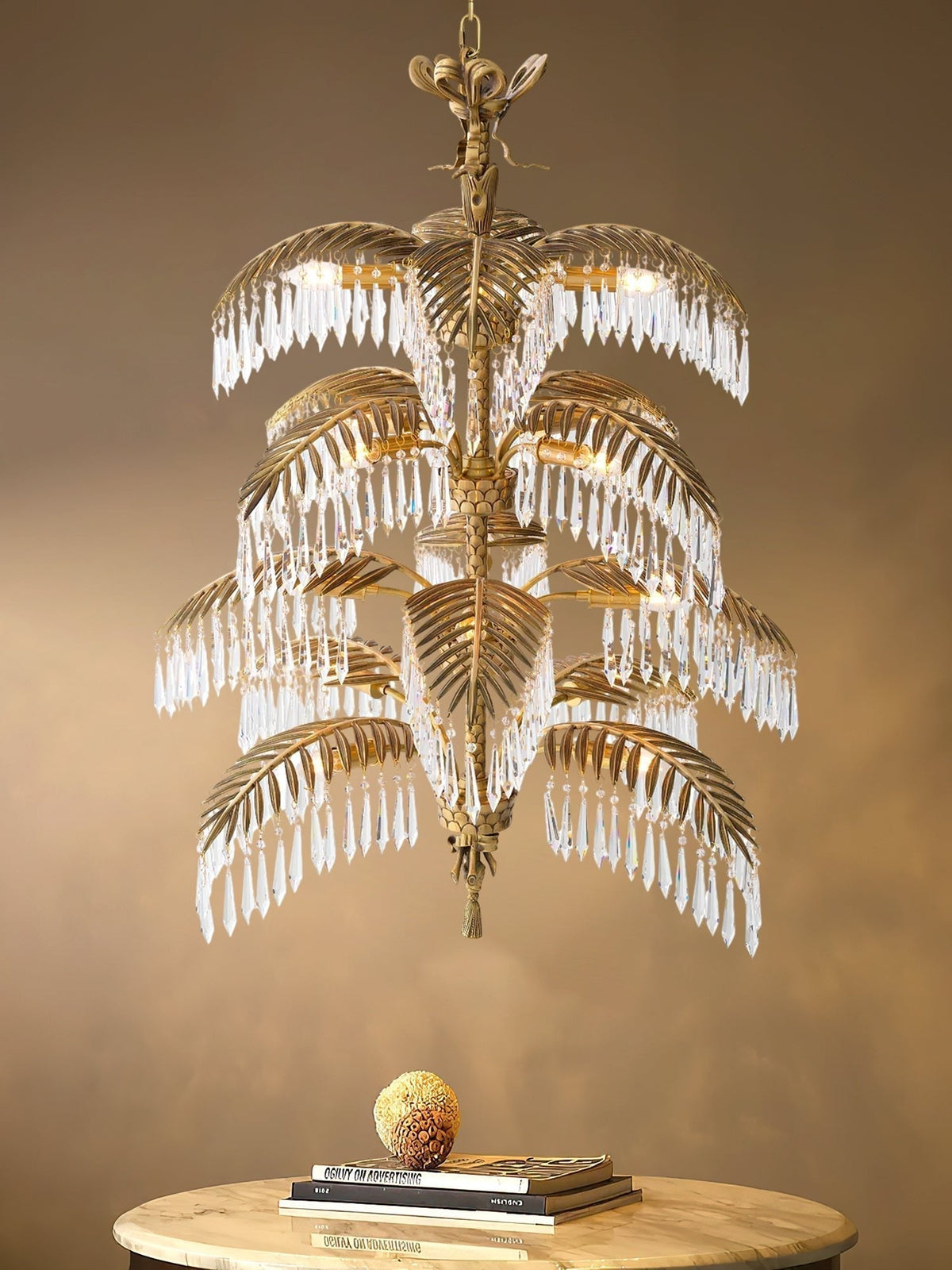 Palmera Brass Crystal Chandelier - ∅37.4″ x H 41.7″Brass & ClearJecanoli