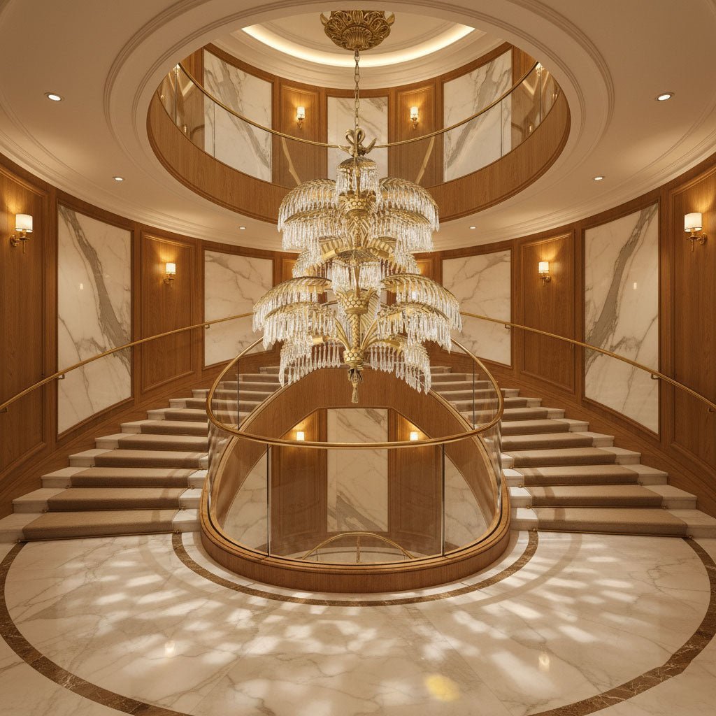 Palmera Brass Crystal Chandelier - ∅37.4″ x H 41.7″Brass & ClearJecanoli