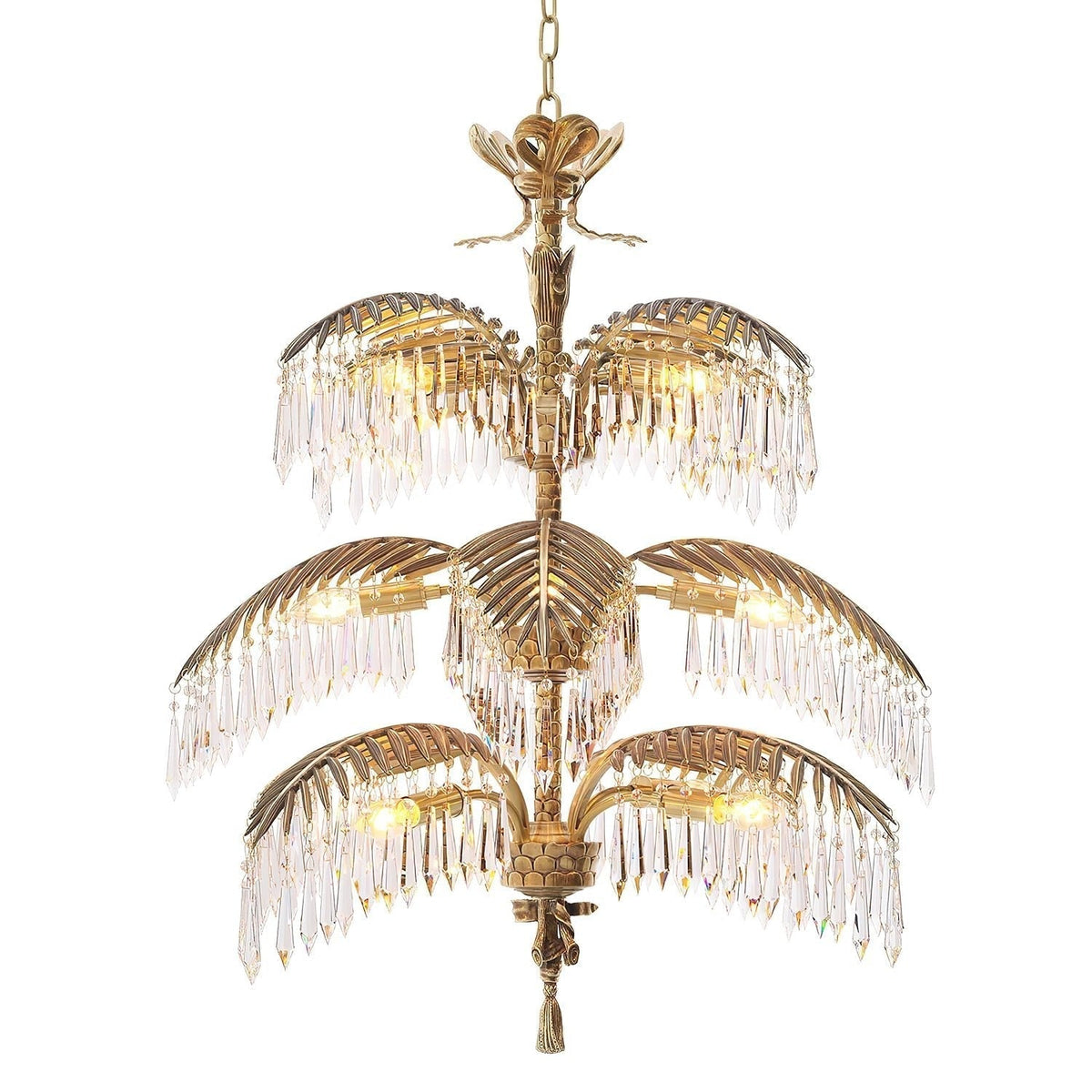 Palmera Brass Crystal Chandelier - ∅37.4″ x H 41.7″Brass & ClearJecanoli