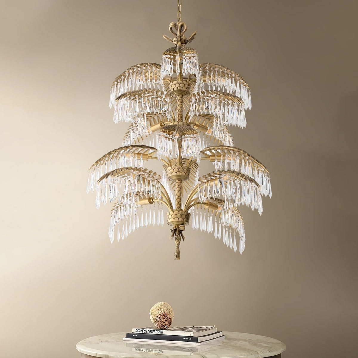 Palmera Brass Crystal Chandelier - ∅37.4″ x H 41.7″Brass & ClearJecanoli