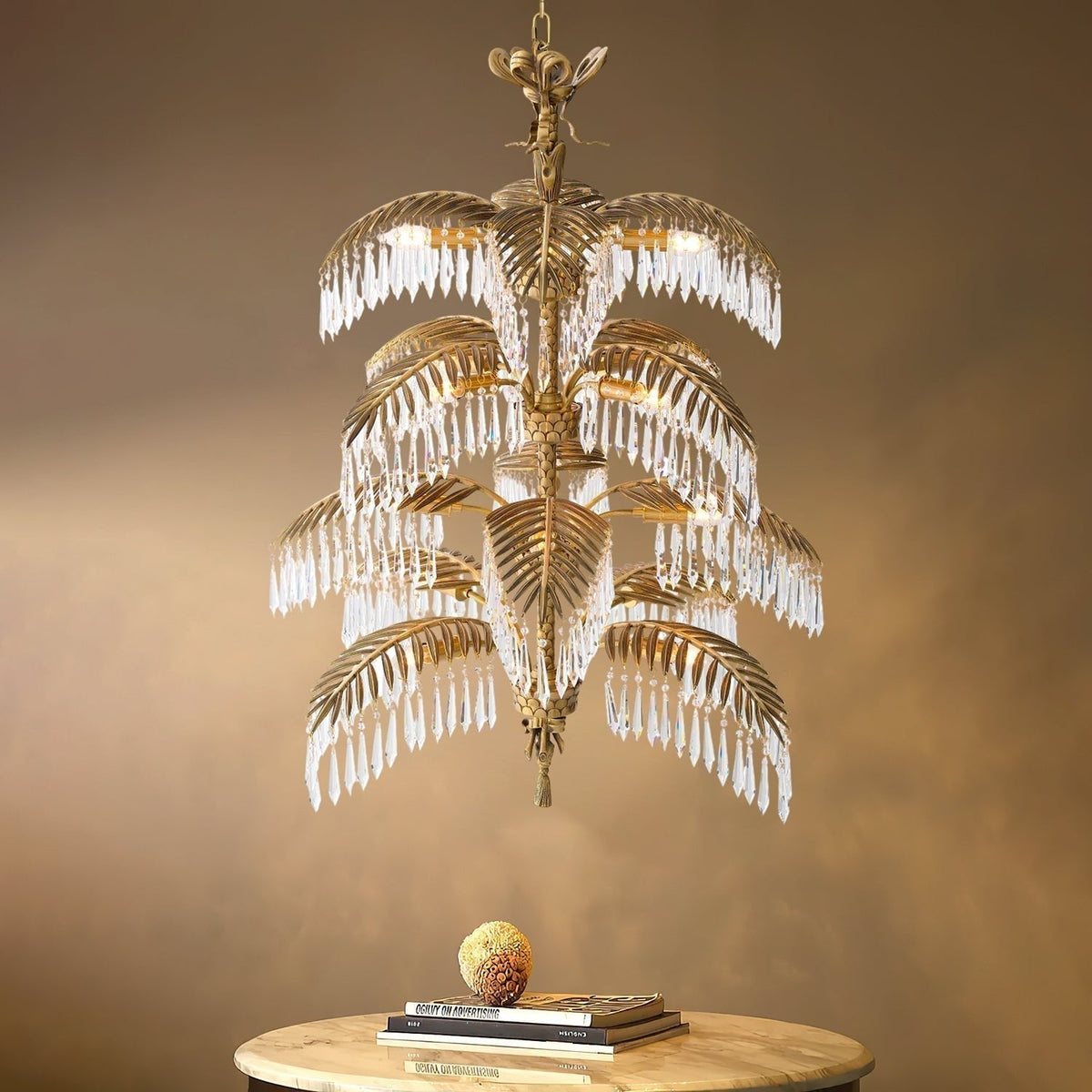 Palmera Brass Crystal Chandelier - ∅37.4″ x H 41.7″Brass & ClearJecanoli