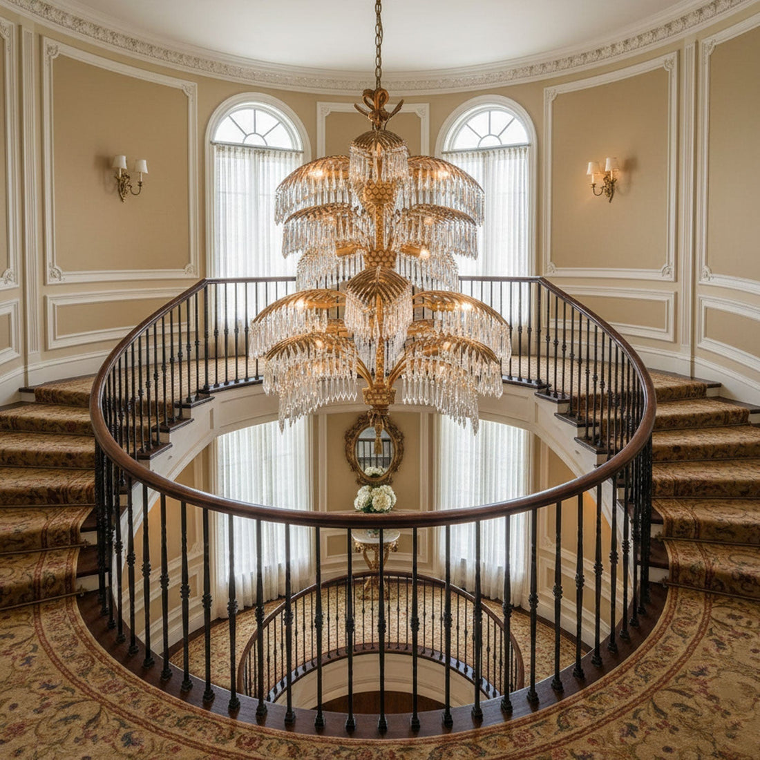 Palmera Brass Crystal Chandelier - ∅37.4″ x H 41.7″Brass & ClearJecanoli