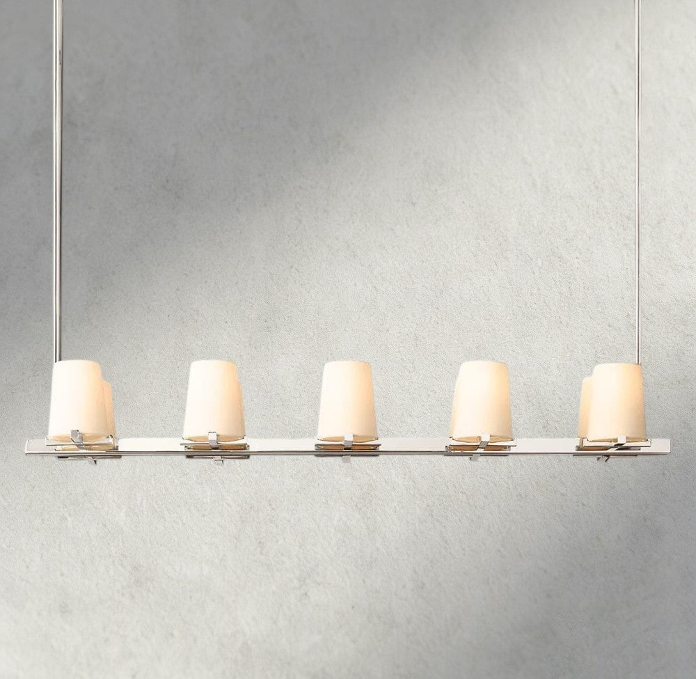 Pauillac Fabric Shade Linear Chandelier 49", 60"-chandelier-Jecanoli