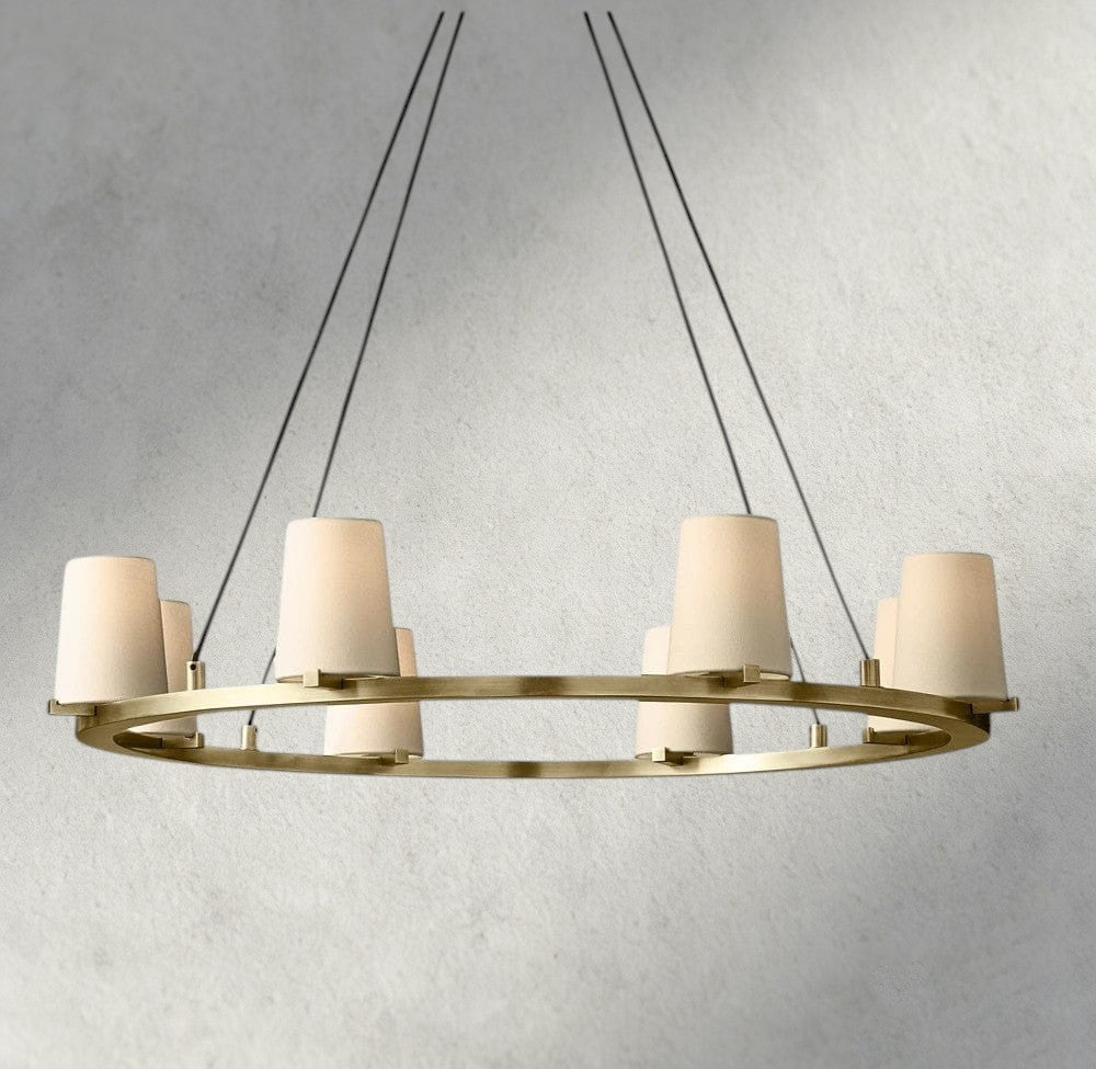 Pauillac Fabric Shade Round Chandelier 36", 48", 60"-chandelier-Jecanoli