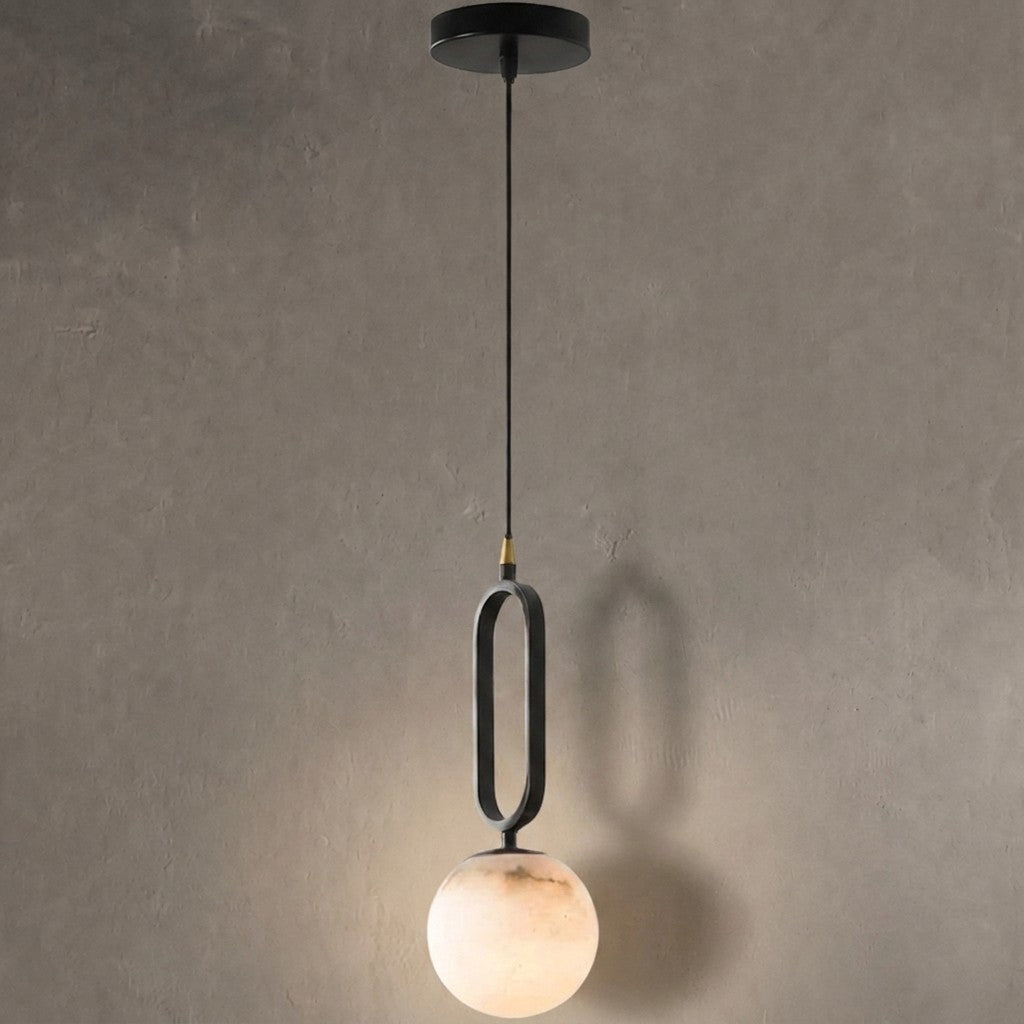 Phoenix Alabaster Sphere Pendant Light, Modern Pendant Lighting
