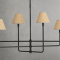 Polara Rattan Chandelier in Blackened Brass - - Jecanoli