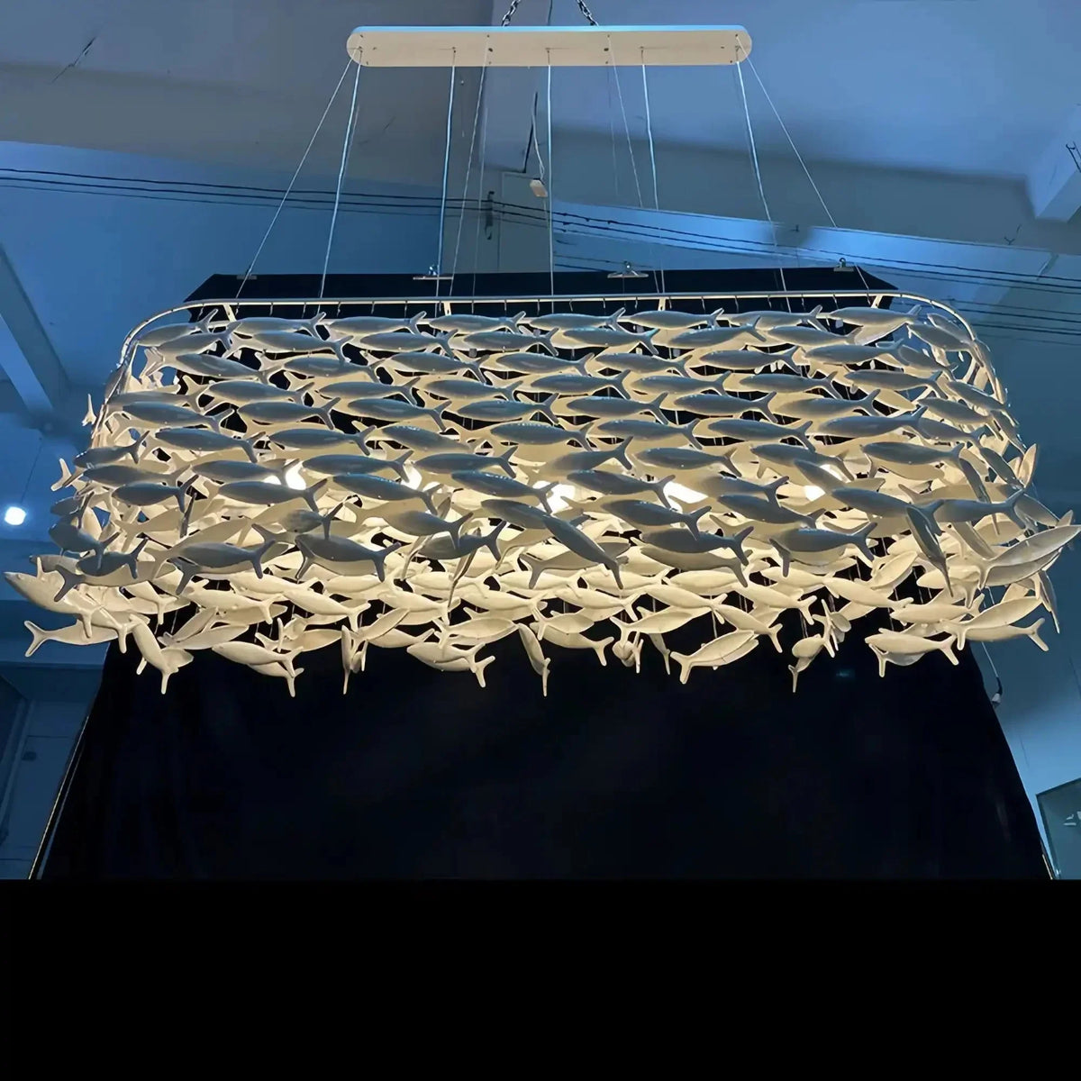 Porcelain Fish Shaped Dining Table Chandelier-Jecanoli