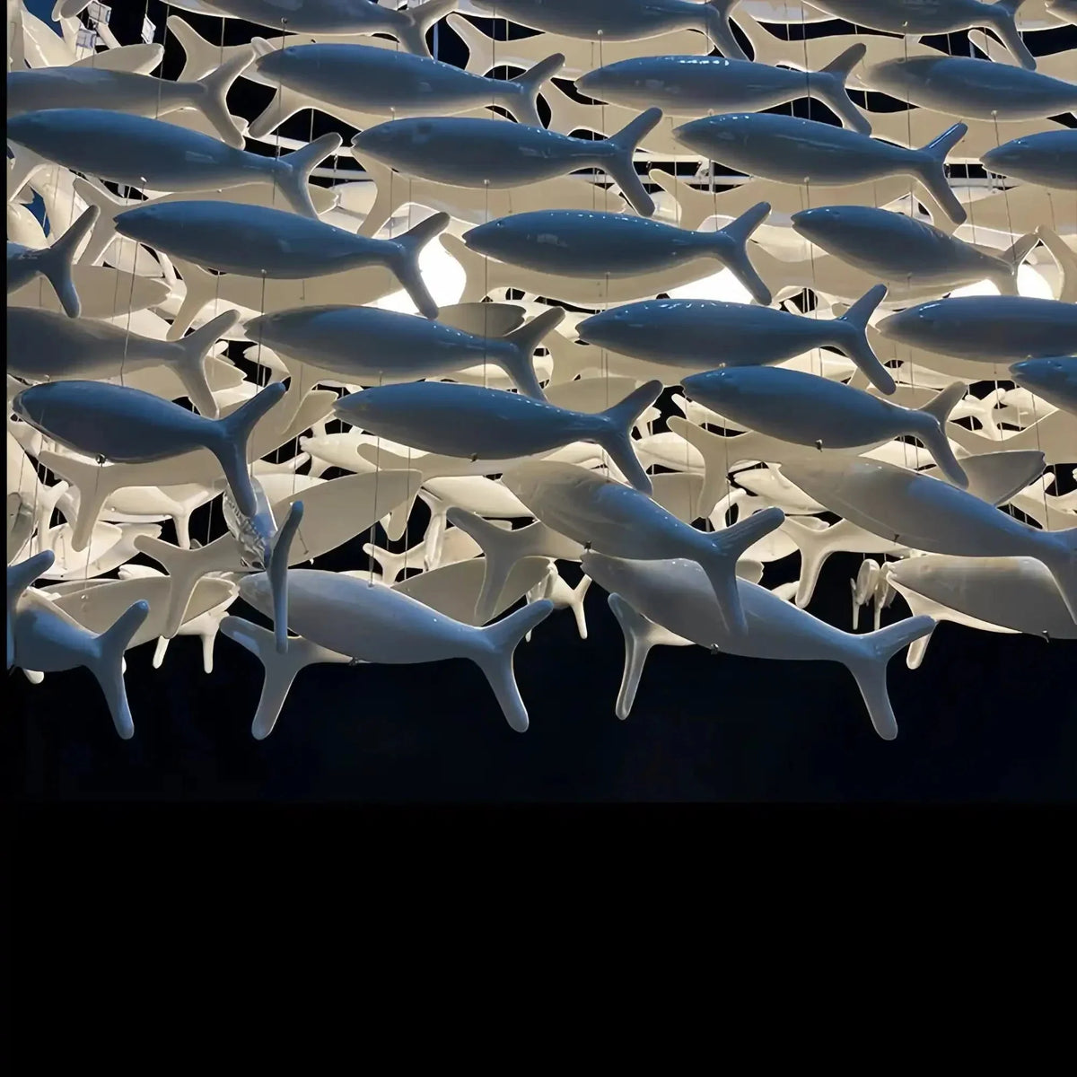 Porcelain Fish Shaped Dining Table Chandelier-Jecanoli