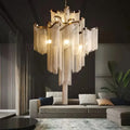 Post-Modern Extra Large Stainless Steel Long Tassel Chandelier-Jecanoli