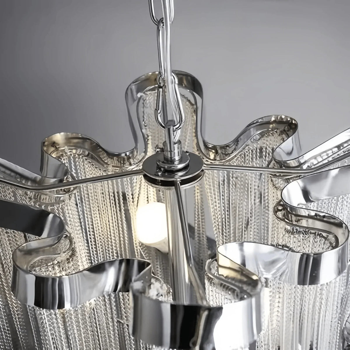 Post-Modern Extra Large Stainless Steel Long Tassel Chandelier-Jecanoli
