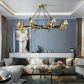 Post - modern Light Luxury Full Brass Chandelier for Living Room/Bedroom - 8 Lights: D39.4