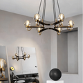 Post - modern Light Luxury Full Brass Chandelier for Living Room/Bedroom - 6 Lights: D35.8