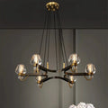Post - modern Light Luxury Full Brass Chandelier for Living Room/Bedroom - 6 Lights: D30.7