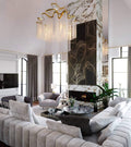 Post-Modern Extra Large Stainless Steel Long Tassel Chandelier-Jecanoli