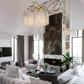 Post-Modern Extra Large Stainless Steel Long Tassel Chandelier-Jecanoli