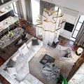 Post-Modern Extra Large Stainless Steel Long Tassel Chandelier-Jecanoli