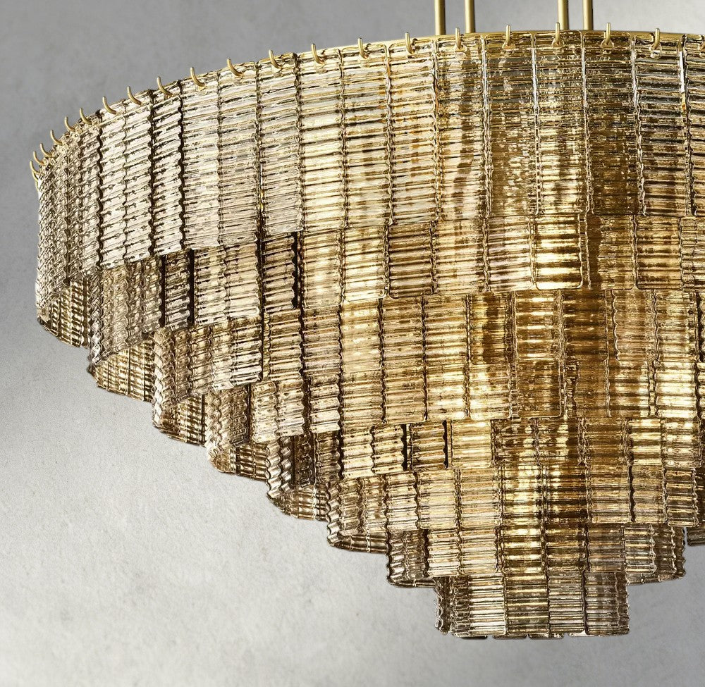 Sirene Smoke Glass Round Chandelier 41", 52", 65"-chandelier-Jecanoli