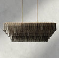 Sirene Smoke Glass Rectangular Chandelier 59