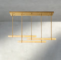 Audubon Alabaster Triple Bar Linear Chandelier-Jecanoli