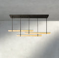 Audubon Alabaster Triple Bar Linear Chandelier-Jecanoli