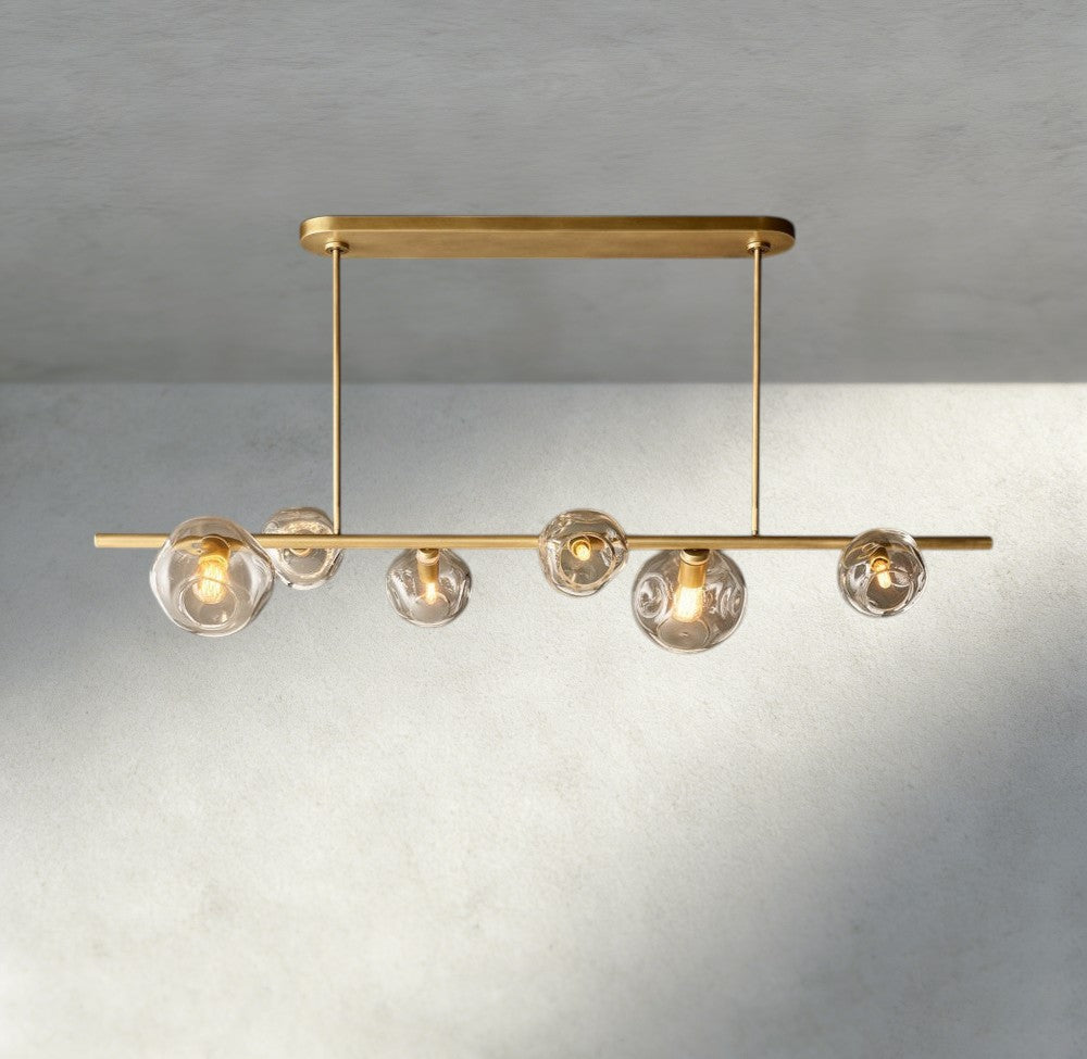 Bubble Clear Glass Linear Chandelier-Chandelier-Jecanoli